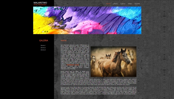 przykładowe strony, gotowa strona dla artysty, przykładowe szablony stron