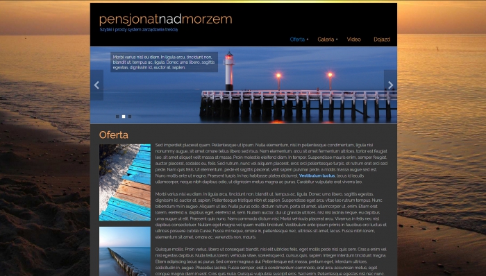 przykłady stron, przykład gotowej strony z noclegami