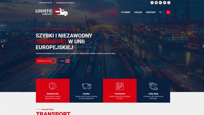 demo strony firmy transportowej - gotowe strony dla firm